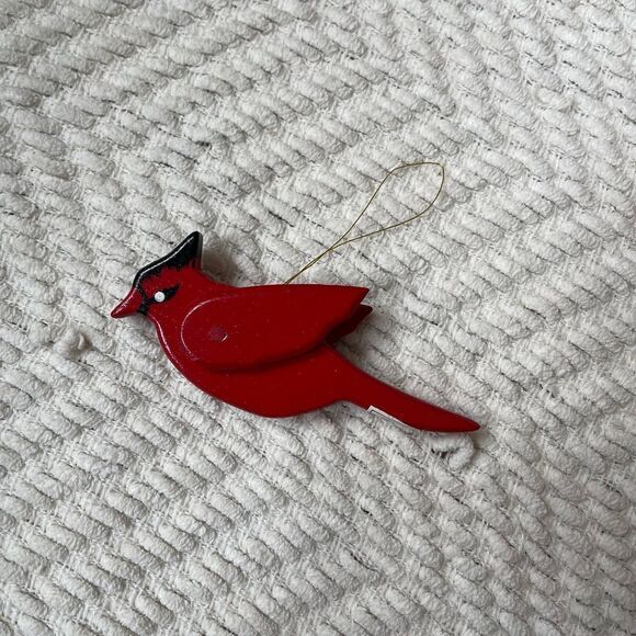 vtg Midwest of Cannon Falls Christmas Folk‎ Art Red Cardinal moveable 70s 80s - Picture 1 of 4
